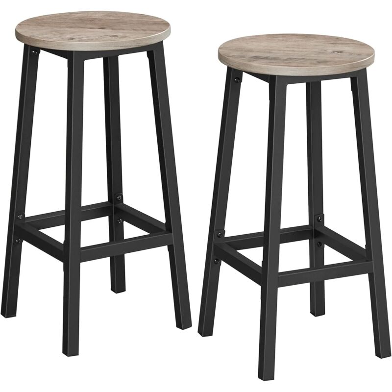 foto del prodotto vasagle set di 2 sgabelli alti, sgabelli da bar, sgabelli cucina, telaio in acciaio resistente, altezza 65 cm, assemblaggio facile, stile
