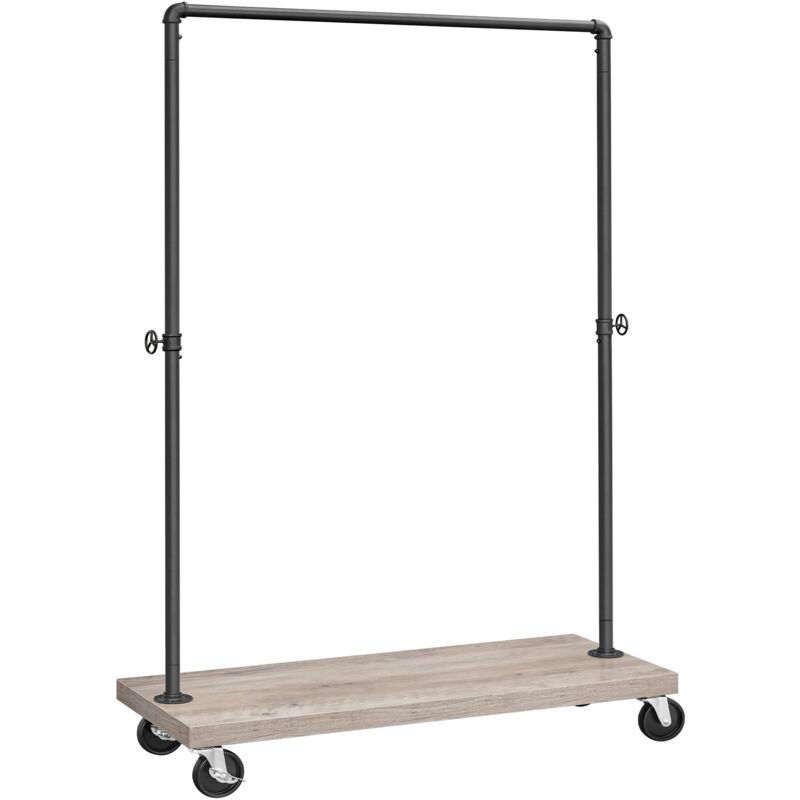 foto del prodotto vasagle stand appendiabiti, appendiabiti con ruote e ripiano, carichi pesanti, stile industriale, barra regge fino a 90 kg, per camera da letto