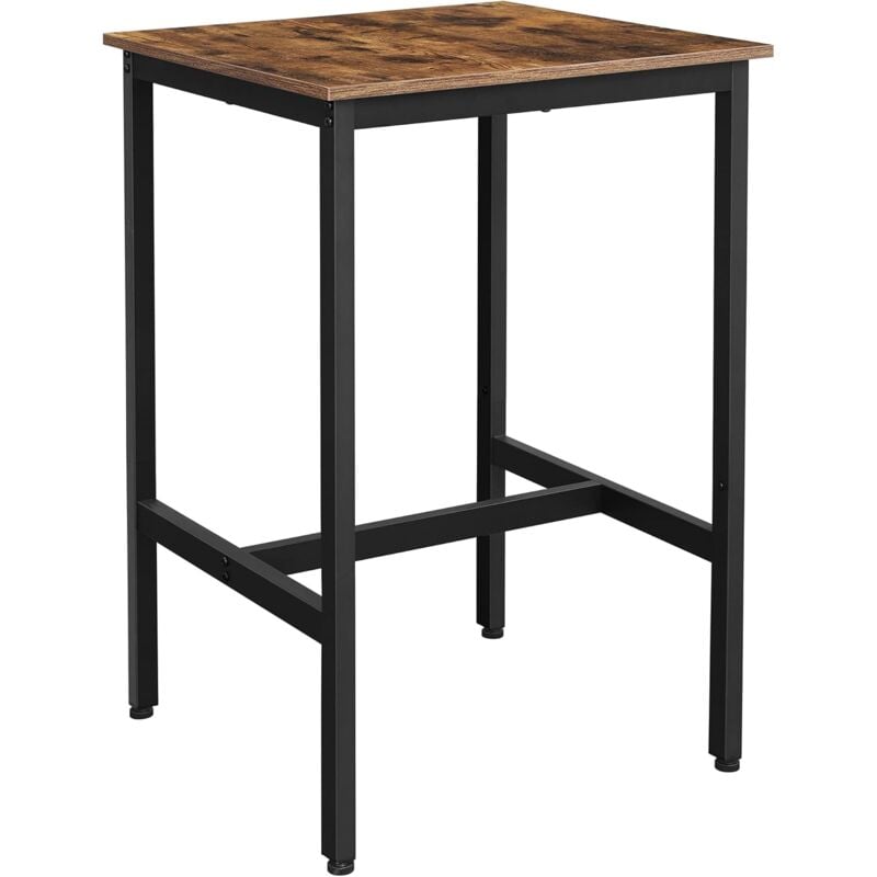 foto del prodotto vasagle tavolo alto, tavolo da bar quadrato, telaio in acciaio resistente,assemblaggio facile, per cucina salotto, stile industriale, marrone