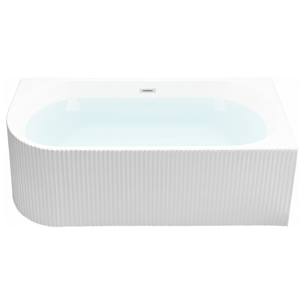 foto del prodotto vasca da bagno angolare sinistra in acrilico bianco opaco 170 x 80 cm finitura scanalata bagno in stile moderno
