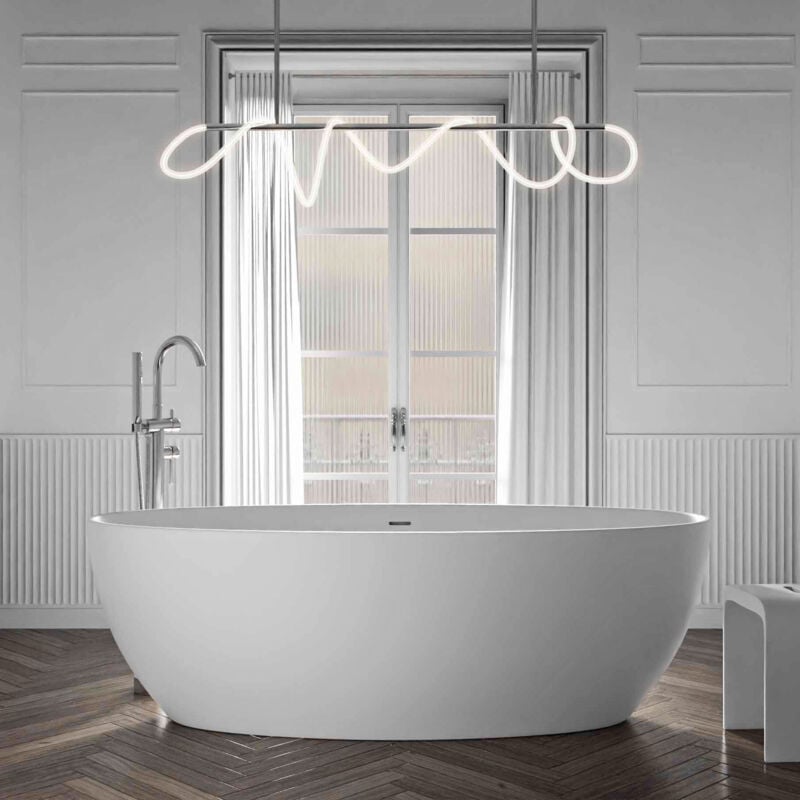 foto del prodotto vasca da bagno autoportante terra acrylic 186 x 88 cm colore selezionabile bianco lucido