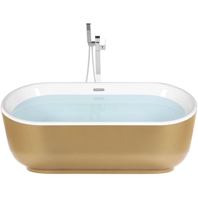 foto del prodotto vasca da bagno freestanding 170 cm acrilico sanitario bianco oro pinel