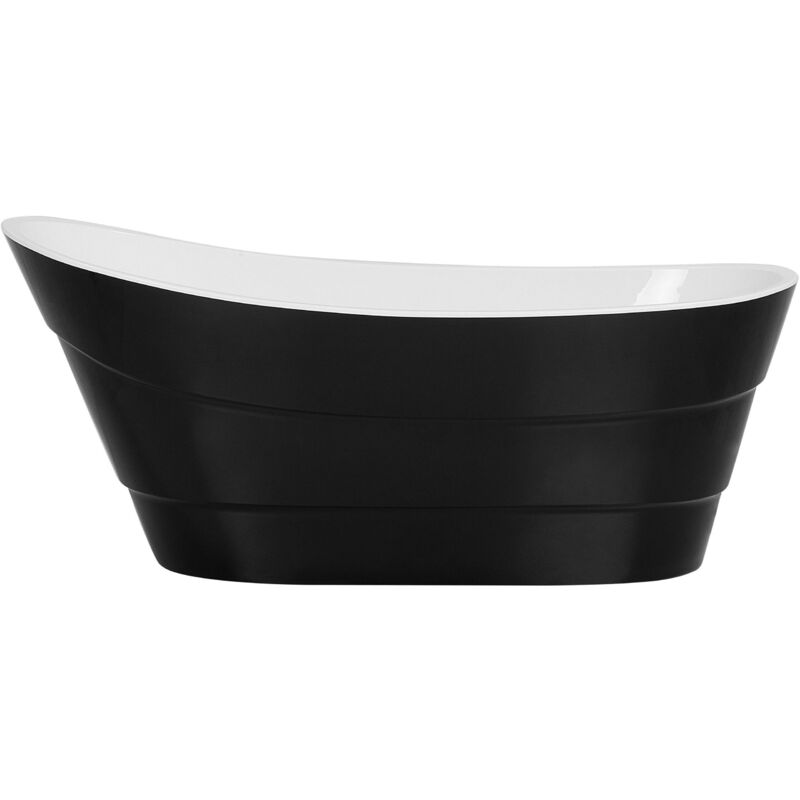 foto del prodotto vasca da bagno freestanding acrilico nero ovale con anti straripamento buenavista