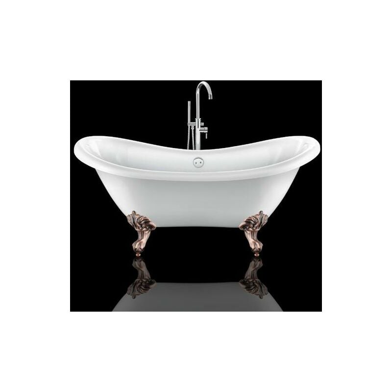 foto del prodotto vasca da bagno freestanding con piedini darlington bianca 175 cm piedini di aquila rame
