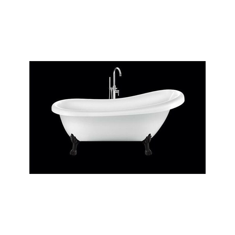 foto del prodotto vasca da bagno freestanding con piedini richmond bianca 155 cm piedini di leone neri