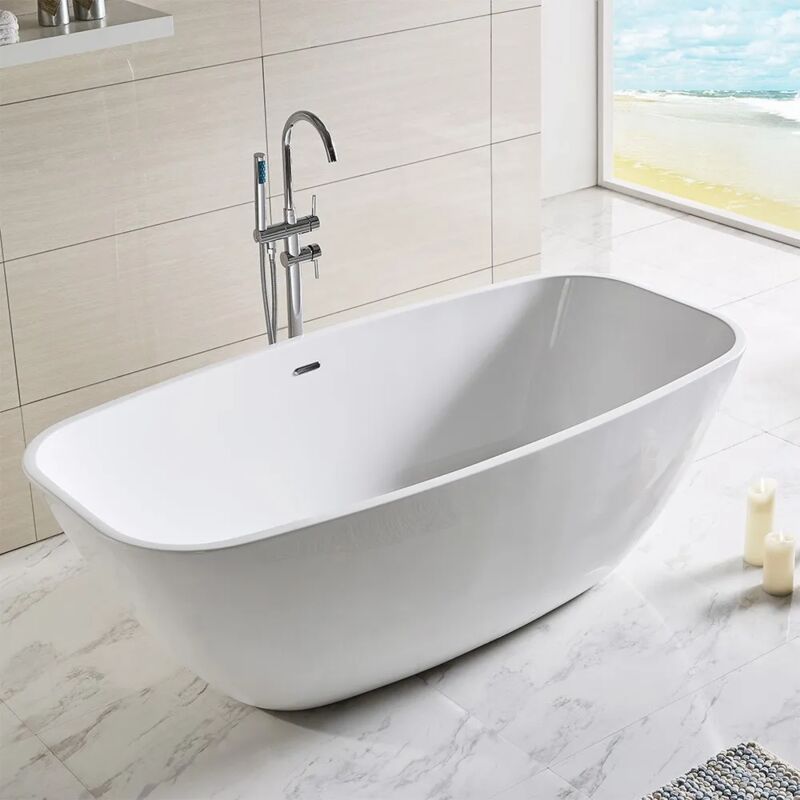 foto del prodotto vasca da bagno freestanding ovale 72,5x150 cm con scarico incluso giada