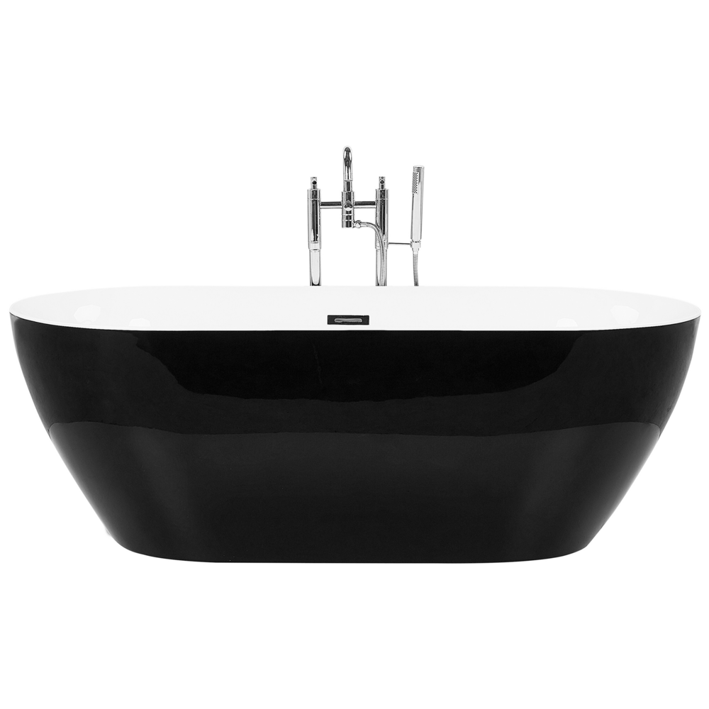 foto del prodotto vasca da bagno nero freestanding 160 cm in acrilico sanitario moderna