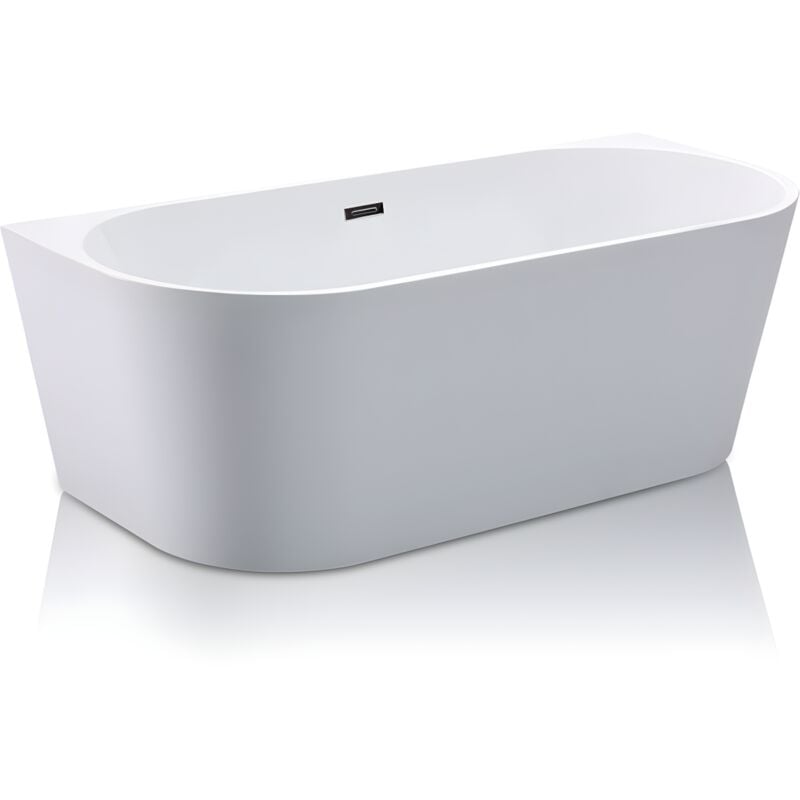 foto del prodotto vasca da bagno semi freestanding 200 litri 149,5 x 75 x 58 cm acrilico bianco - divina