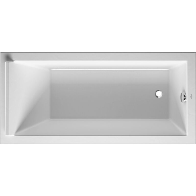 foto del prodotto vasca de bagno duravit starck rettangolare 1700x800 mm, con uno schienale inclinato, poggiatesta sagomato, in acrilico sanitario, bianco