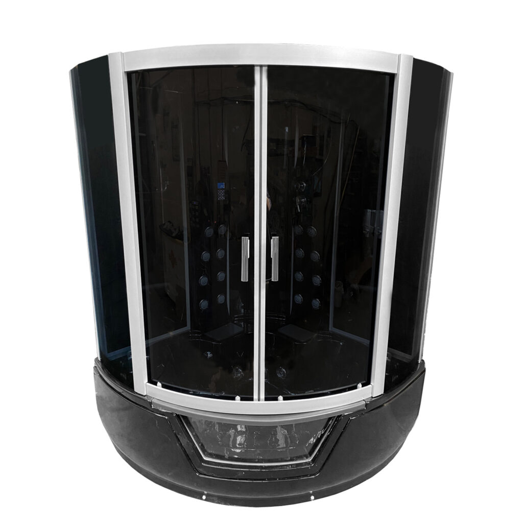 foto del prodotto vasca-doccia idromassaggio nera angolare 150 x 150 cm - black montecarlo