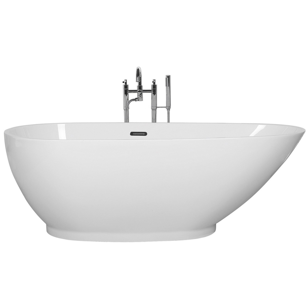 foto del prodotto vasca freestanding acrilico sanitario bianco e nero ovale 173 x 82 cm guiana