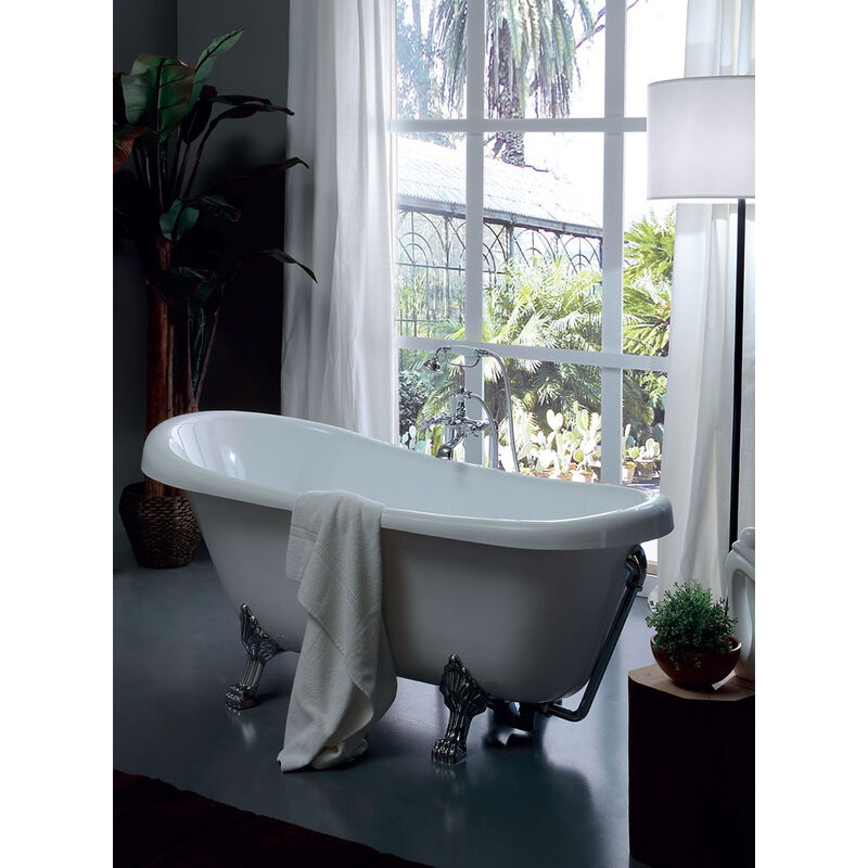 foto del prodotto vasca freestanding bianco lucido colacril astoria rosa bianco bronzo