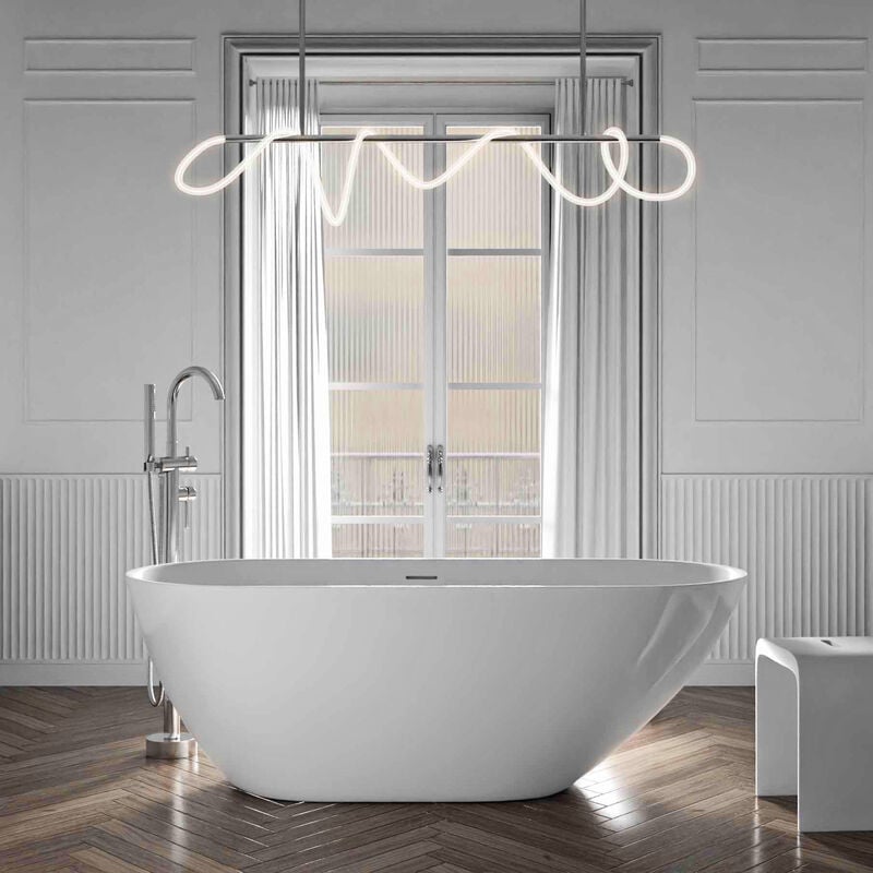 foto del prodotto vasca freestanding roma 2.0 acrilico bianco lucido 170 x 75 x 58 cm
