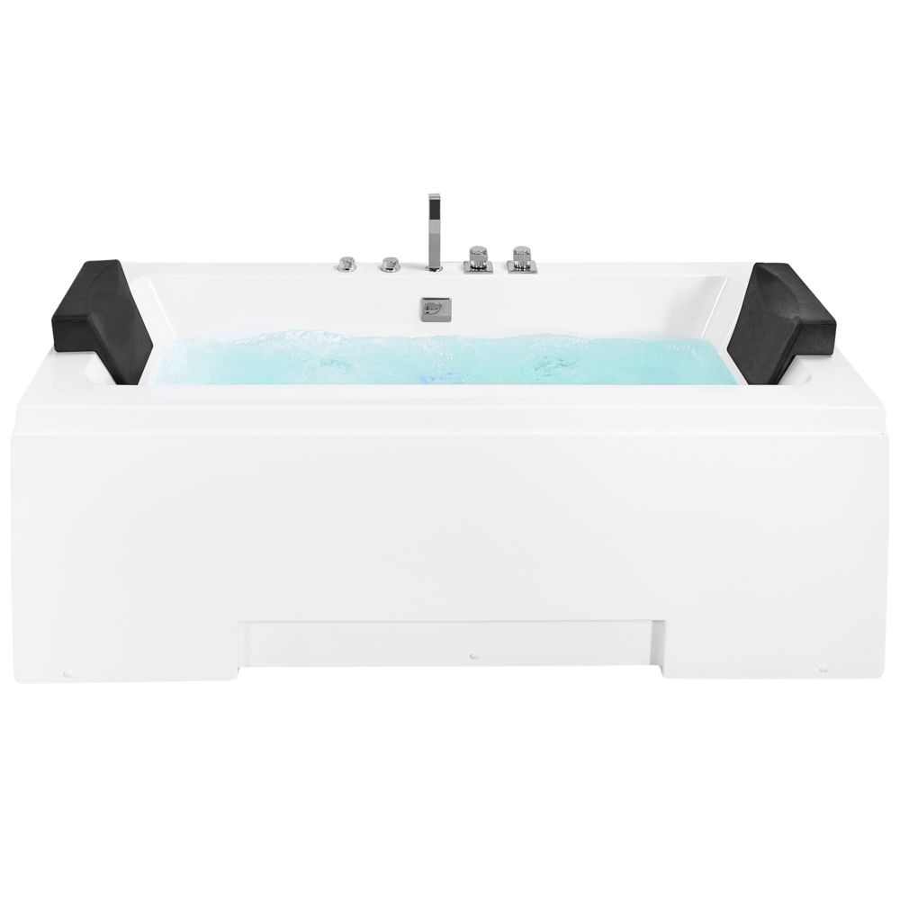 foto del prodotto vasca idromassaggio bianco sanitario 150 x 75 cm rettangolare doppio 157 x 85 cm funzione massaggio poggiatesta design moderno