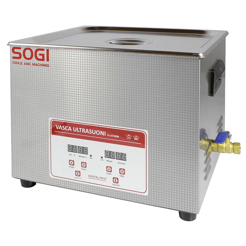 foto del prodotto vasca lava pezzi ultrasuoni riscaldata 15l sogi vl u1500r