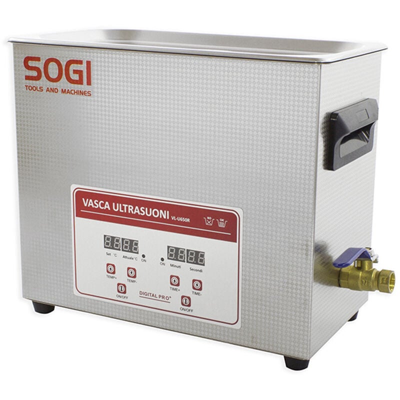 foto del prodotto vasca lava pezzi ultrasuoni riscaldata 6,5l sogi vl u650r