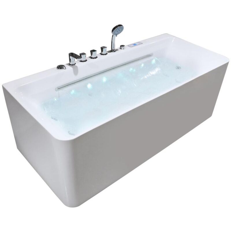 foto del prodotto vasca per balneoterapia semi-freestanding 1 posto 470 litri 170 x 75 cm bianco - kirana