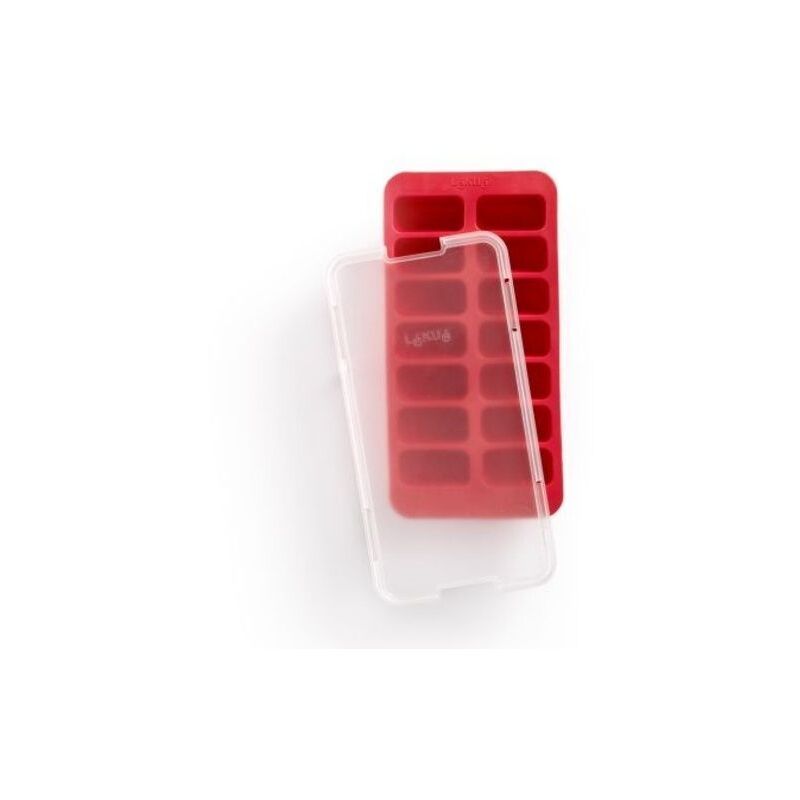foto del prodotto vaschetta con coperchio per 14 cubetti di ghiaccio rettangolari lekue red 882388