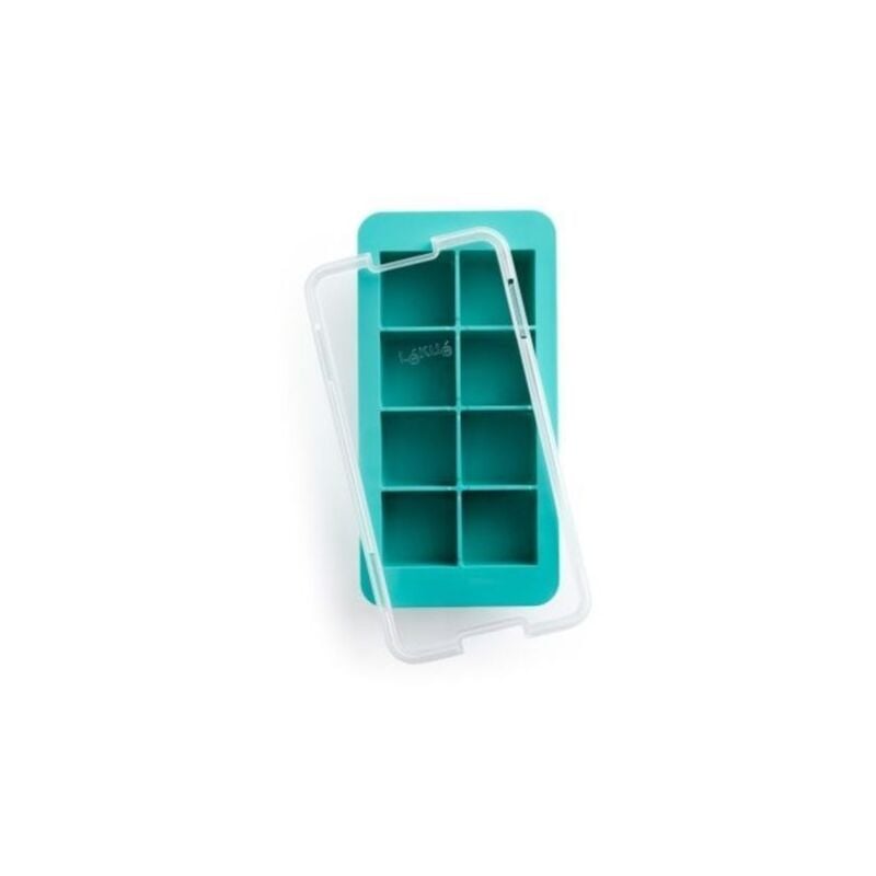 foto del prodotto vaschetta con coperchio per 8 cubetti di ghiaccio quadrati xl lekue turquoise 887505