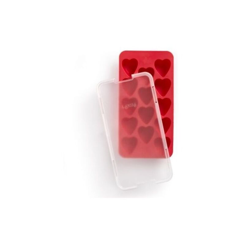 immagine 0 del prodotto vaschetta con coperchio per cubetti di ghiaccio a forma di cuore lekue red 882326