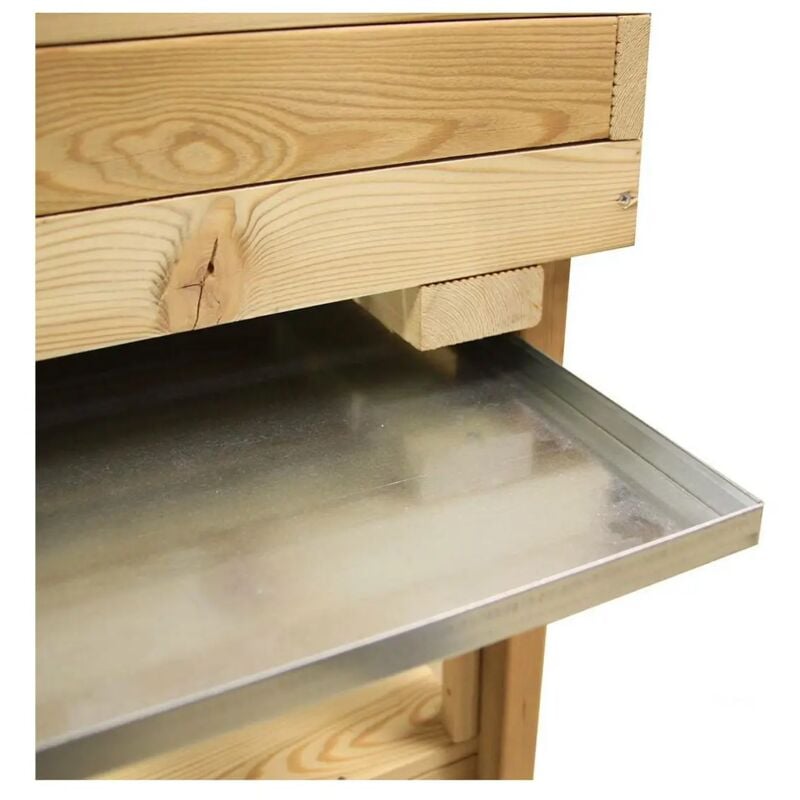 foto del prodotto vaschetta metallica raccogli acqua dim. 76x39x2 cm per ortiera veggy con piano inferiore