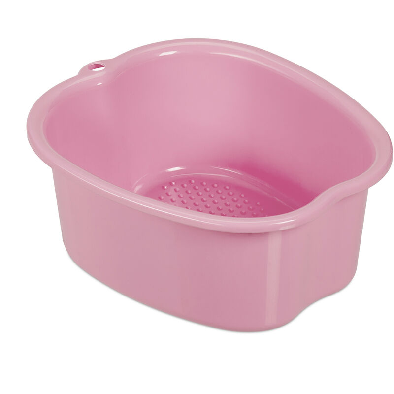 foto del prodotto vaschetta pedicure, vasca per pediluvio, bacinella lavapiedi hlp 15x33x38 cm, catino per piedi, foot spa, rosa relaxdays