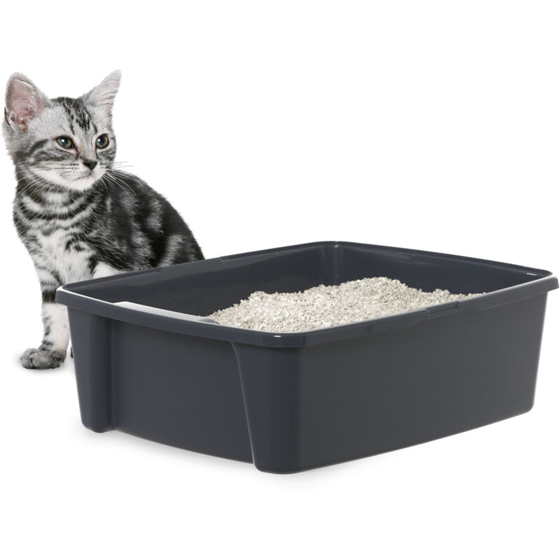 foto del prodotto vaschetta per gatti, toilette per gatti, facile da pulire, plastica pp senza bpa, realizzato in francia, l38 x p48.5 x a15 cm, vassoio per lettiera