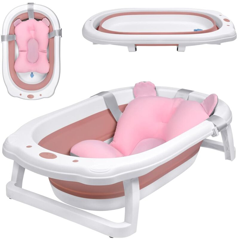 foto del prodotto vaschetta per il bagnetto 82x50 cm vaschetta per il bagnetto pieghevole rosa pp pte vaschetta per il bagnetto con poggiapiedi antiscivolo vaschetta