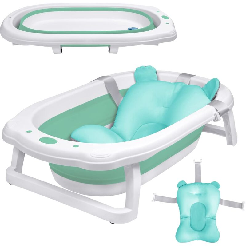 foto del prodotto vaschetta per il bagno per bambini 82x50 cm vaschetta per il bagno pieghevole verde pp pte vaschetta per il bagno con poggiapiedi antiscivolo