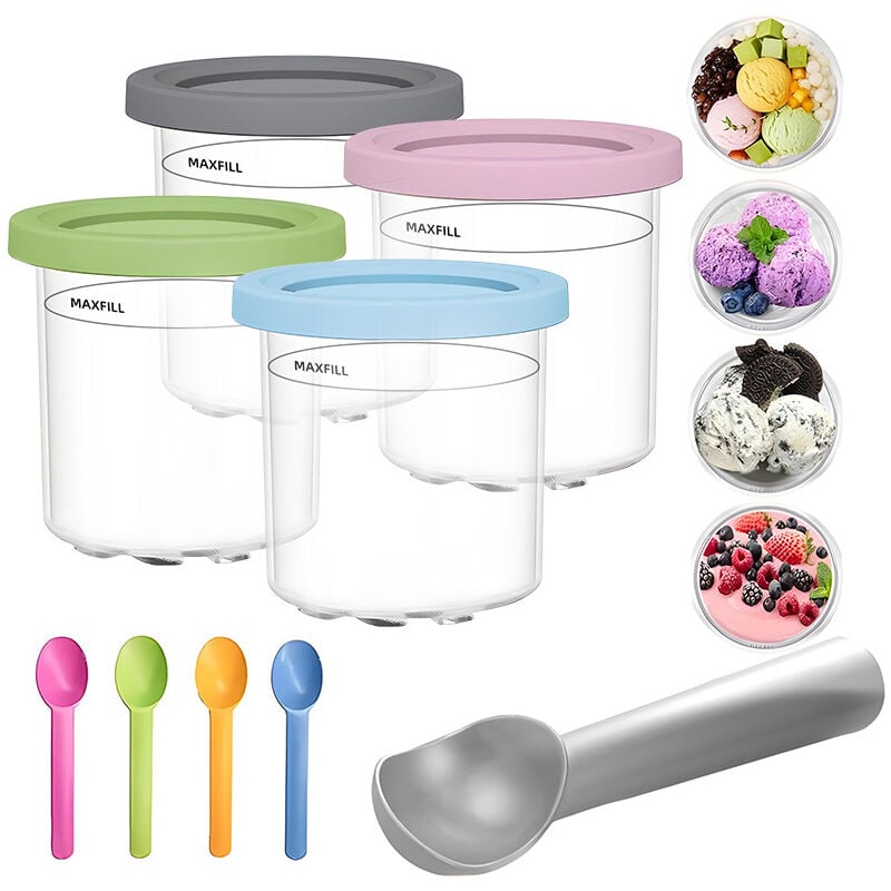 foto del prodotto vaschette per gelato per ninja creami, vaschette per gelato compatibili con le gelatiere ninja serie nc301 nc300 nc299amz, senza bpa e lavabili in