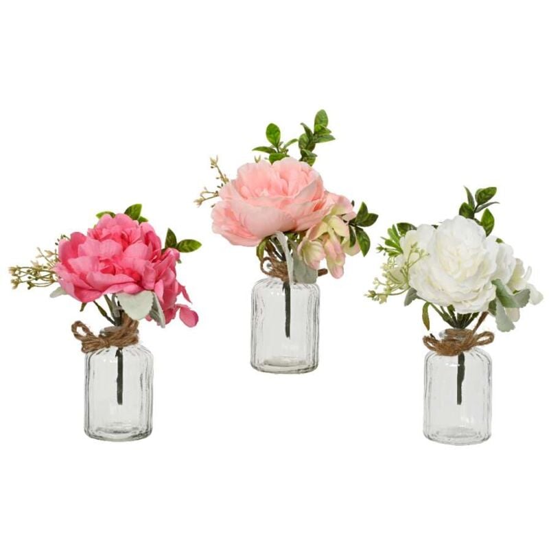 foto del prodotto vasetto di peonie artificiale