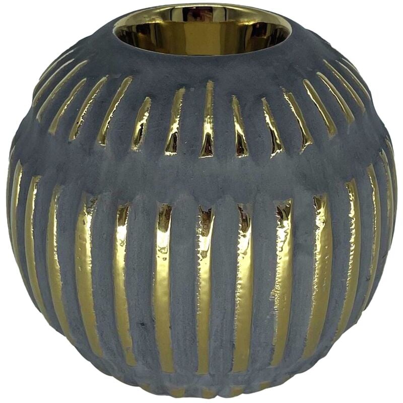 foto del prodotto vasi di incenso a sfera e supporto vaso grigio rotondo 11x13x13cm signes grimalt