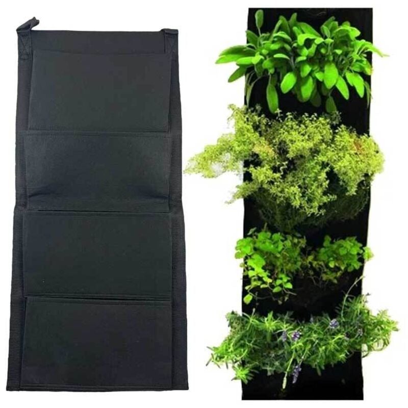 foto del prodotto vasi in feltro appendibili 4 tasche giv01 mondo verde