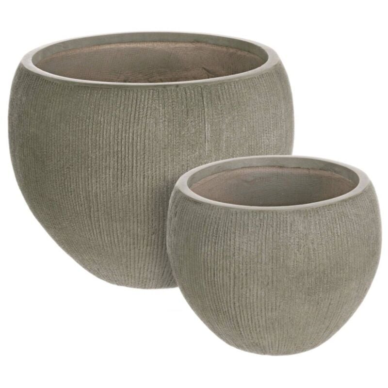 foto del prodotto vasi in fibra di vetro 'brush' per fiori e piante da esterno set da 2