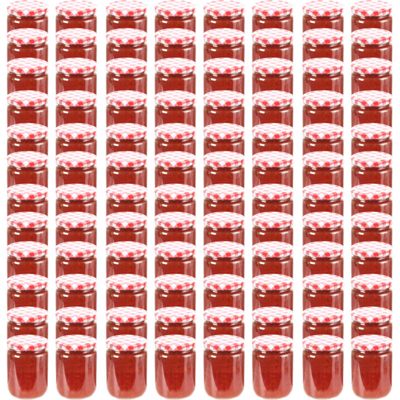 foto del prodotto vasi marmellata in vetro coperchio bianco e rosso 96 pz 230 ml vidaxl