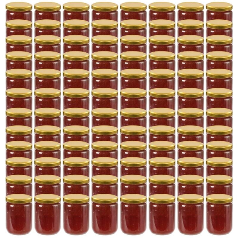 foto del prodotto vasi per marmellata in vetro coperchio oro 96 pz 230 ml vidaxl