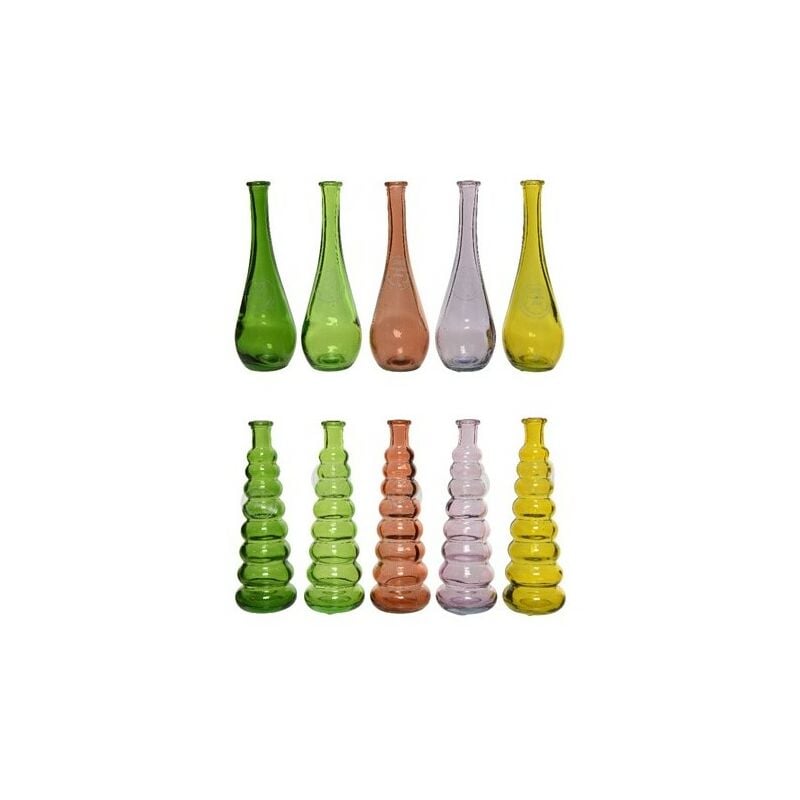 foto del prodotto vaso 18cm in vetro riciclato trasparente 5 colori assortiti