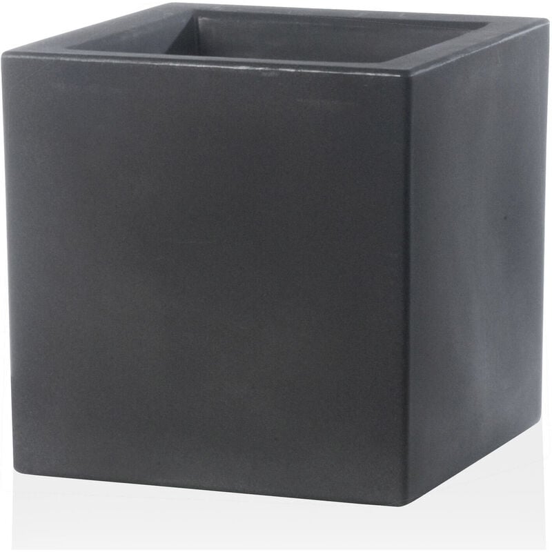 foto del prodotto vaso 25x25x25cm in resina tulli schio cubo essential 25 antracite