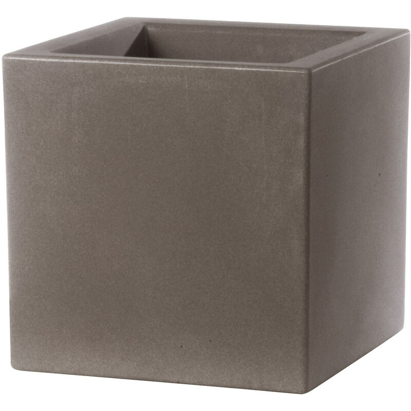 foto del prodotto vaso 25x25x25cm in resina tulli schio cubo essential 25 cappuccino