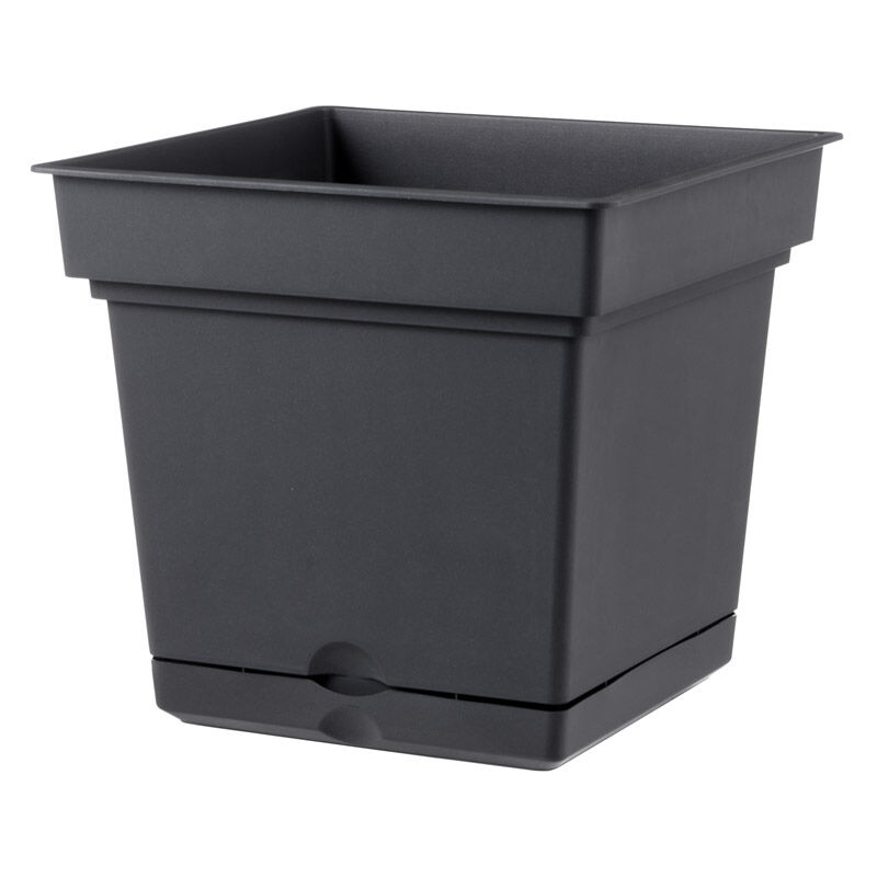 foto del prodotto vaso 38x38x38 cm in polipropilene con riserva d acqua e sottovaso tulli still elements 38 antracite