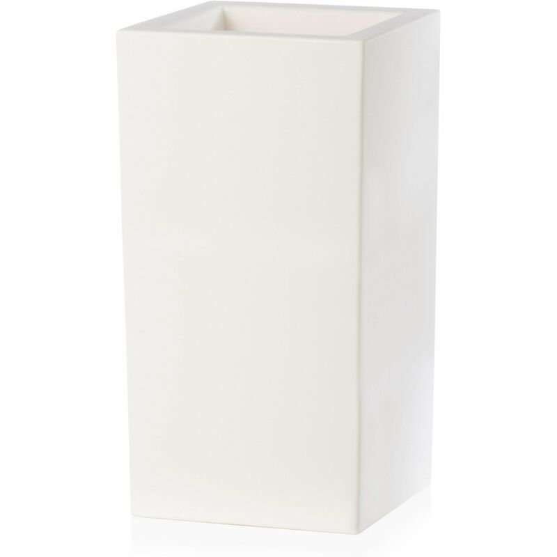 foto del prodotto vaso 40x40x80cm in resina tulli schio cubo alto essential 80 bianco