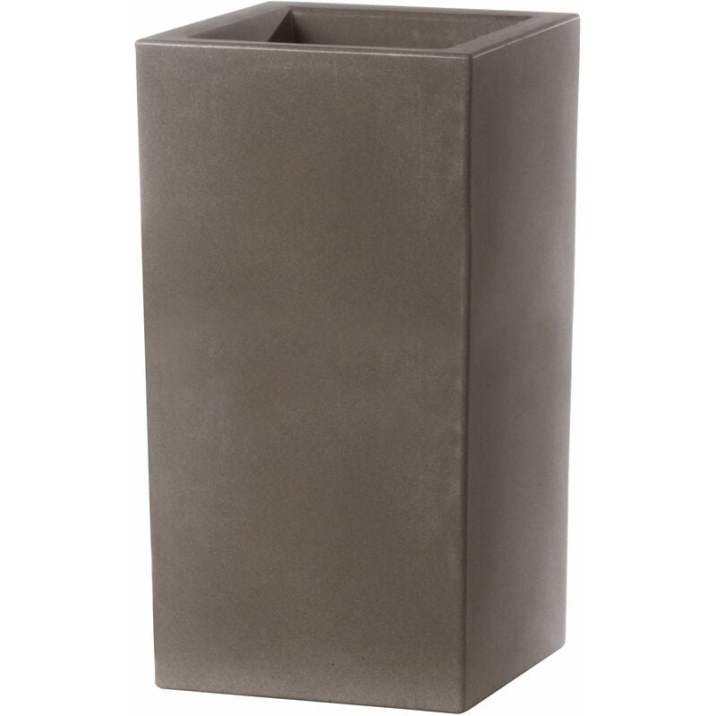 foto del prodotto vaso 40x40x80cm in resina tulli schio cubo alto essential 80 cappuccino
