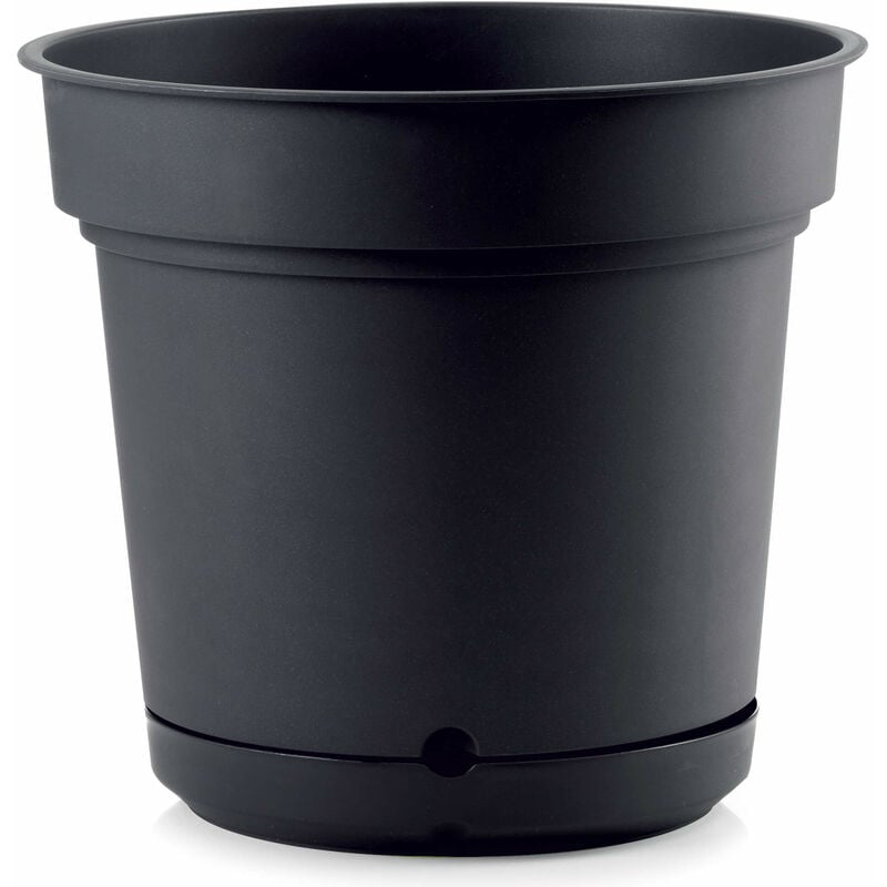 foto del prodotto vaso 48x43 cm in polipropilene con riserva d acqua e sottovaso tulli hydral elements 48 antracite