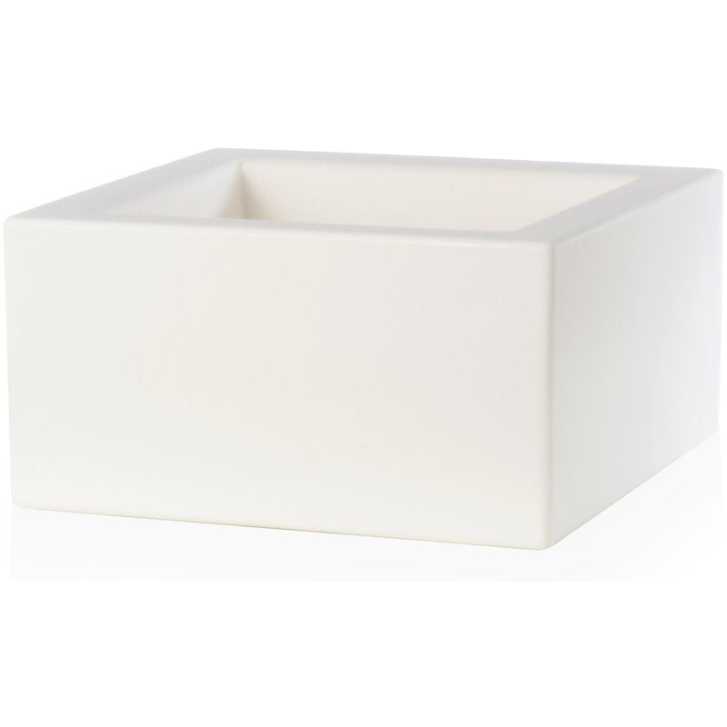 foto del prodotto vaso 50x50x20cm in resina tulli schio cubo basso essential 50 bianco