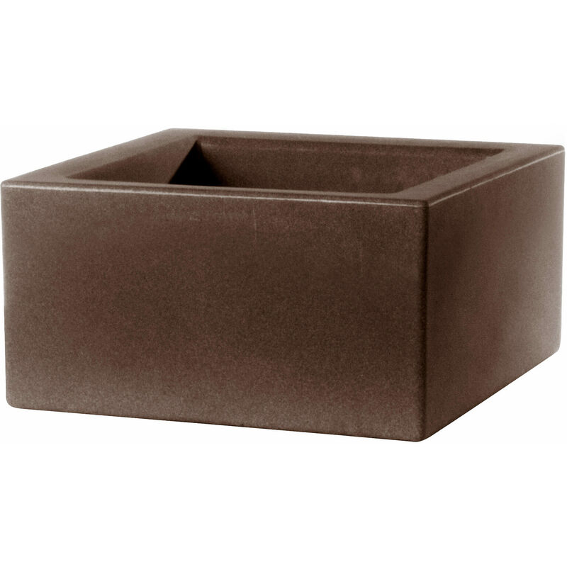 foto del prodotto vaso 50x50x20cm in resina tulli schio cubo basso essential 50 bronzo