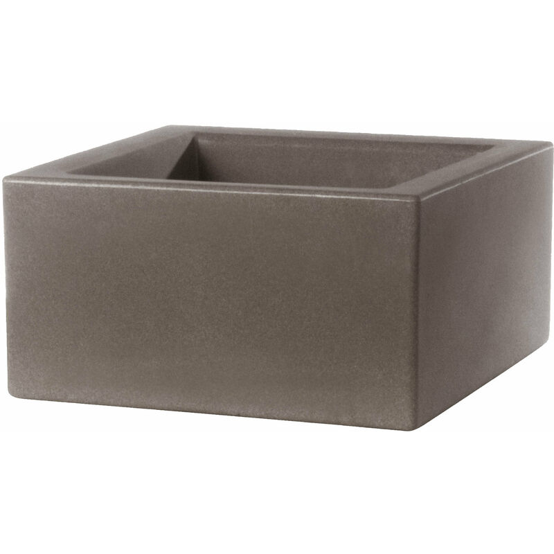 foto del prodotto vaso 50x50x20cm in resina tulli schio cubo basso essential 50 cappuccino