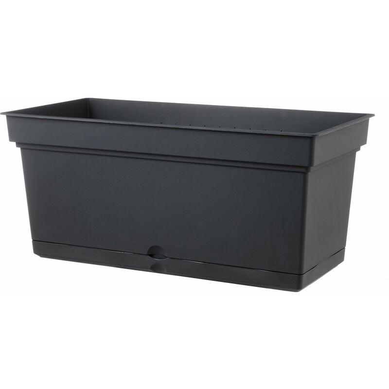 foto del prodotto vaso 98x47x47 cm in polipropilene con riserva d acqua e sottovaso tulli aqua elements 98 antracite