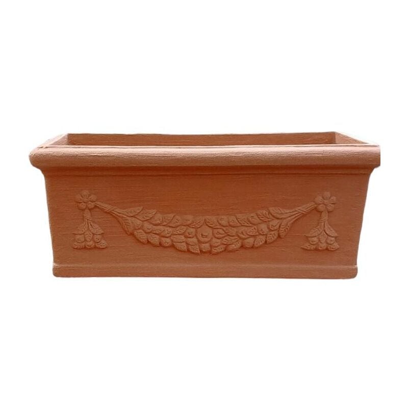 foto del prodotto vaso a cassetta in resina color terracotta lazio impruneta 60x28x24 cm