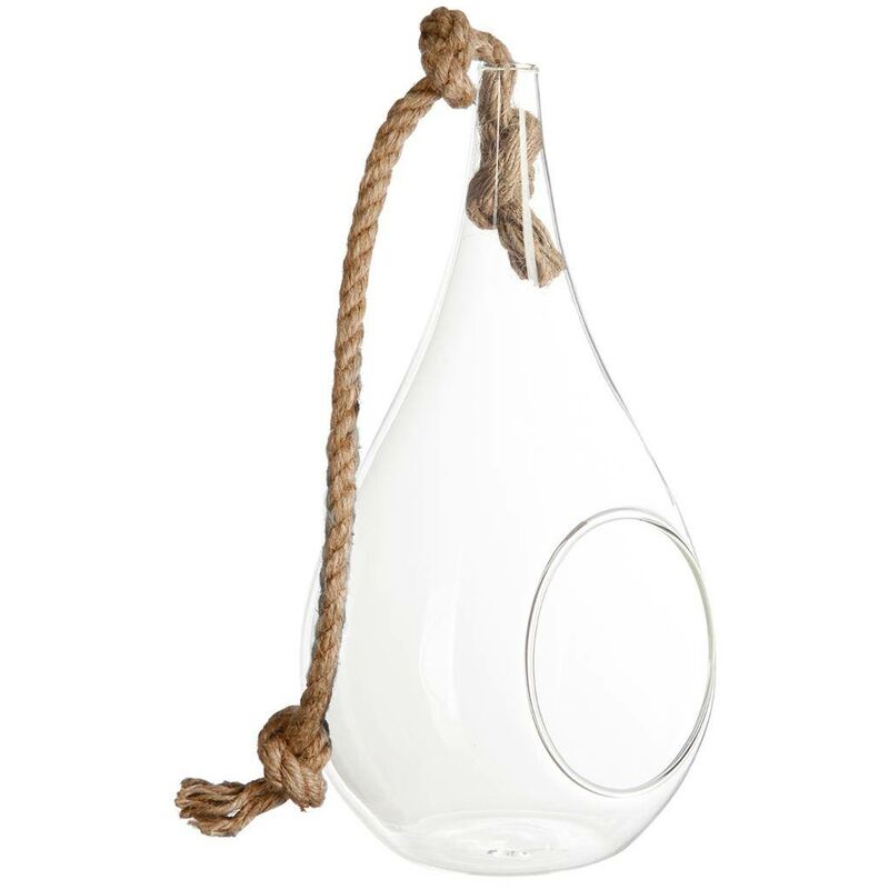 foto del prodotto vaso a goccia in vetro e corda h25cm atmosphera cr ateur d int rieur