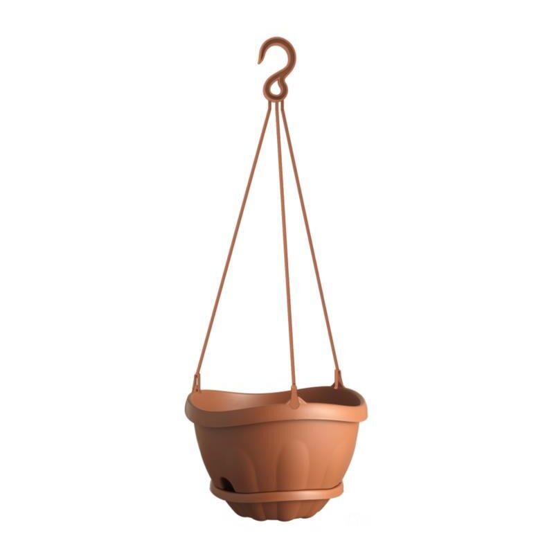 foto del prodotto vaso a gondola con ciotola e catena 28 cm colore terracotta bama